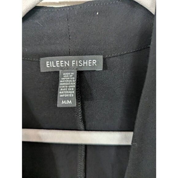 Eileen‎ Fisher Cardigan women's size Medium black open front minimalist elevated - Picture 3 of 5